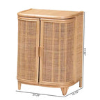 Mobile Contenitore in Rattan Naturale bali & pari Yanka Naturale: Realizzato a mano, 2 ripiani, Design Bohemien