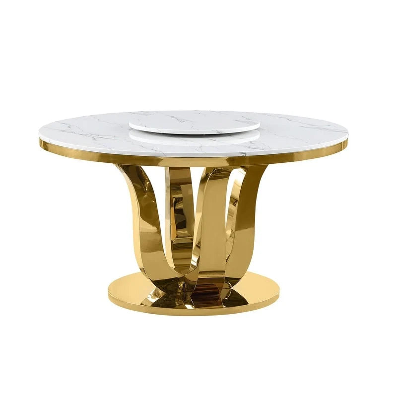 Best Quality Furniture D325-SC324-7 Set da pranzo rotondo 5 pezzi
