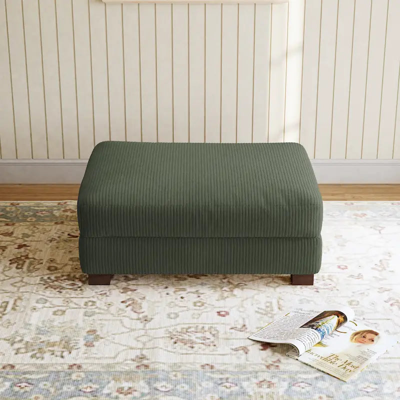 Pouf Ottomano Accento Oversize in Velluto a Coste Moderno