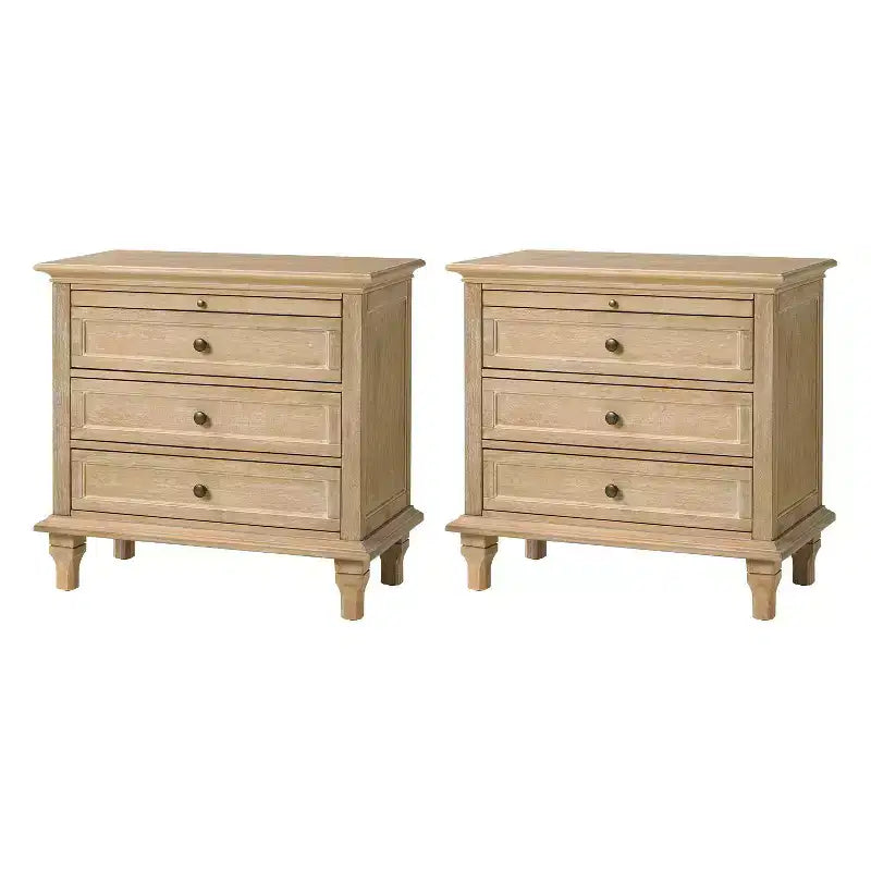Giorgio 3 - Tavolino con cassetti e prese integrate Set di 2|HULALA HOME