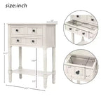 Tavolino consolle stretto da 60 cm con 3 cassetti e ripiano, tavolino da divano per ingresso o soggiorno di piccoli spazi