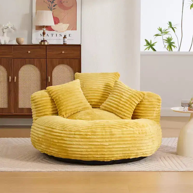 Pouf Divano per Adulti e Bambini, Poltrona Sacco Oversize in Corduroy con 3 Cuscini e Braccioli per Soggiorno e Camera da Letto