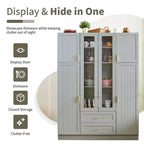 Whisen Dispensa da Cucina Autoportante 71''H, Grande Armadio Contenitore per Sala da Pranzo Credenze con 6 Ante, Ripiani Regolabili