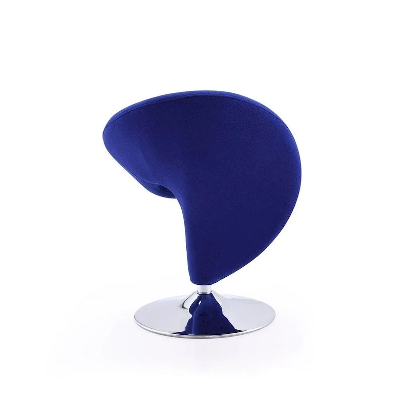 Poltrona girevole accent Curl Chrome di Manhattan Comfort in misto lana (Set di 2)