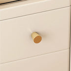 Comodino stretto in legno bianco a 2 ripiani