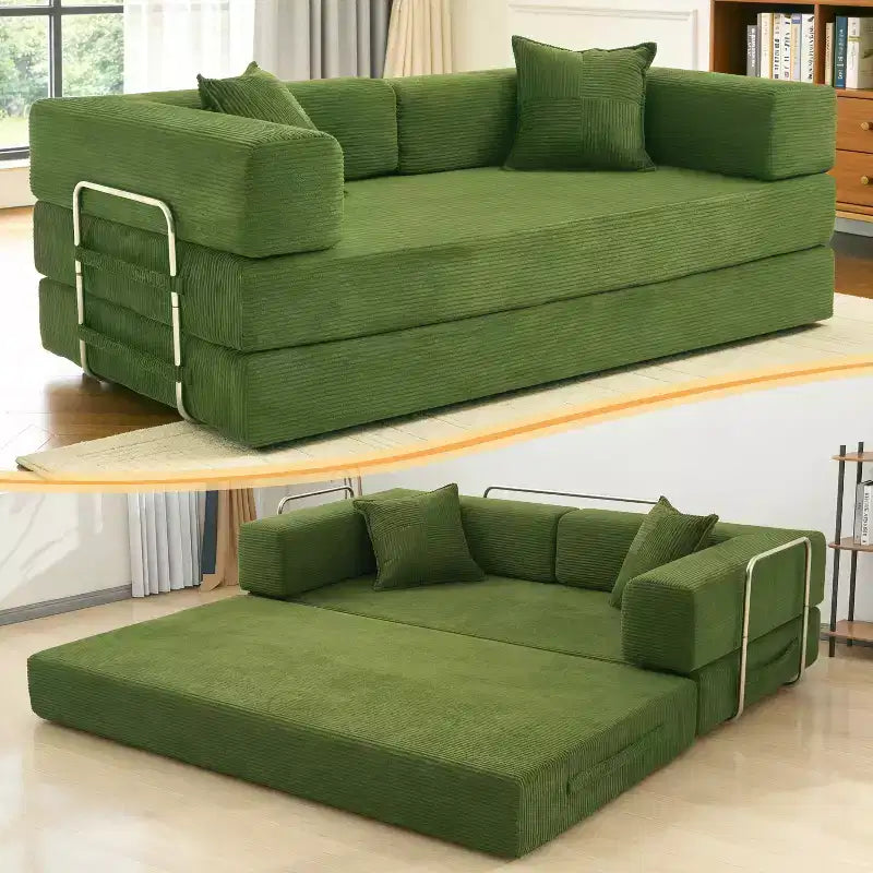 Dyonery 78Divano Letto Pieghevole Convertibile in Corduroy King Size Divano Letto a Pavimento Combinazione 4-in-1 Divano Modulare Componibile Divano Comodo Pieghevole.