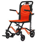 Sedia a rotelle da trasporto pieghevole ultraleggera, supporta 100 kg, telaio in alluminio da 8 kg, seduta da 41 cm, braccioli e poggiapiedi rimovibili, freno a mano bloccabile