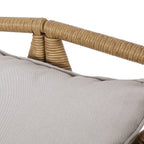 Homan Letto da giorno in vimini per esterni con cuscini, marrone chiaro e beige