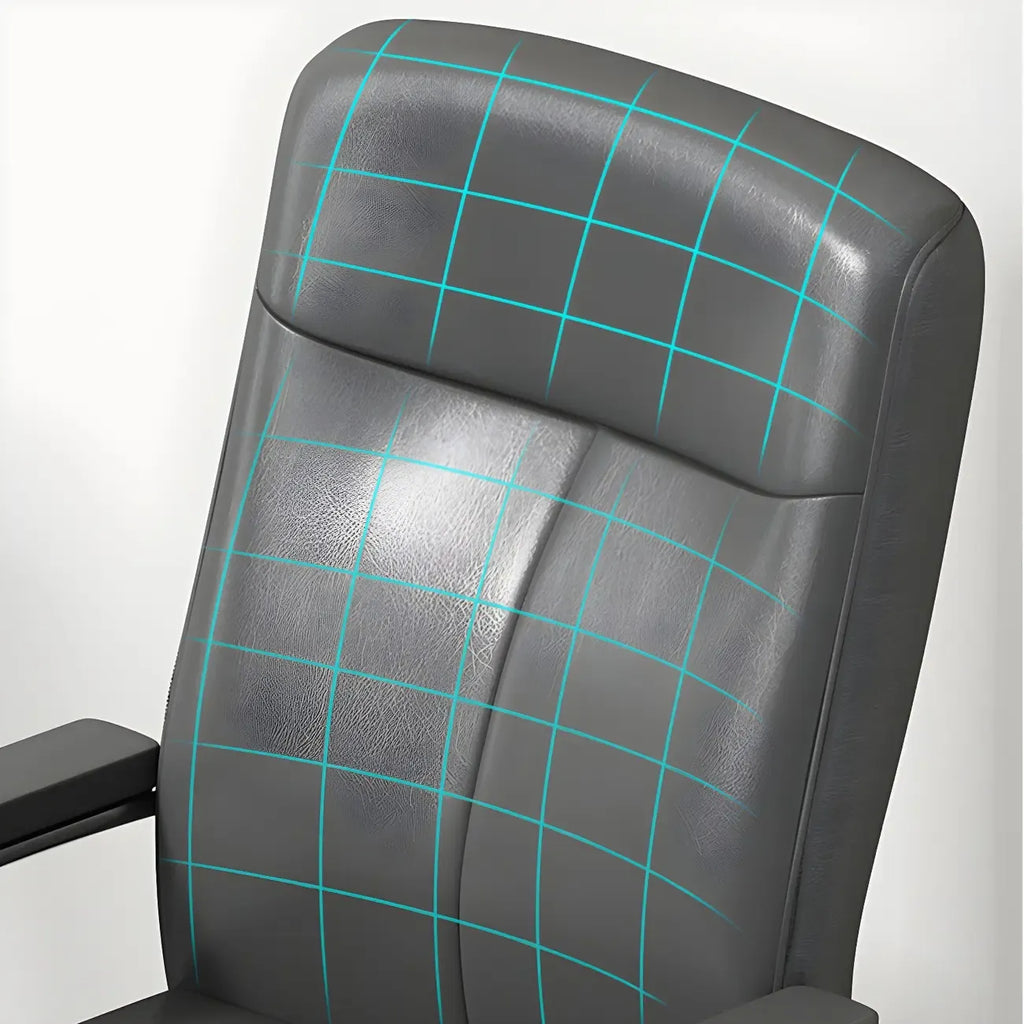 Sedia da ufficio HomeyFad moderna in pelle e metallo a 4 gambe con braccioli