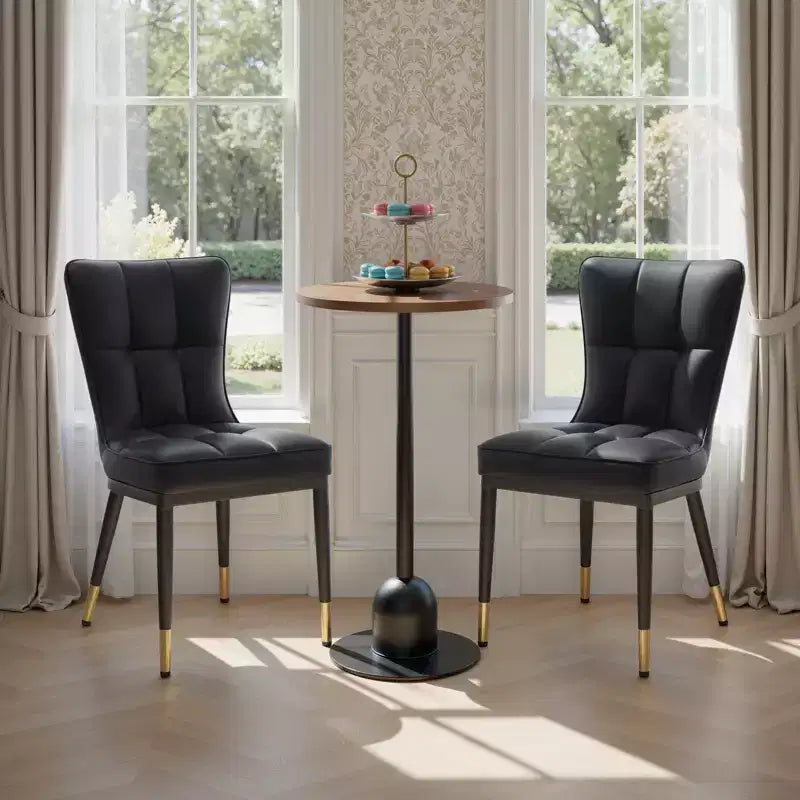 Bekrvio - Set di 6 sedie da sala da pranzo, moderne imbottite con sedile in similpelle e schienale alto, gambe in metallo, sedie da cucina senza braccioli per soggiorno e sala da pranzo