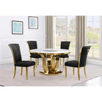 Best Quality Furniture D325-SC324-7 Set da pranzo rotondo 5 pezzi