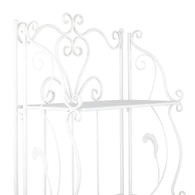 Étagère de Boulanger Pliable Haute à 5 Niveaux en Métal Décoratif pour Intérieur/Extérieur - Or ou Blanc - Roche River Decor