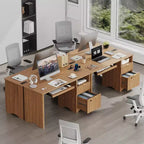 Bestier Scrivania per computer Smart 55", Scrivania in rovere con cassetti per documenti e presa di corrente, Scrivania direzionale con scomparti aperti e vassoio per tastiera
