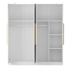 Armadio moderno freestanding in legno massiccio con ripiani