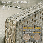 HOOOWOOO, Set di 2 Sedie da Esterno in Rattan Intrecciato con Schienale Alto