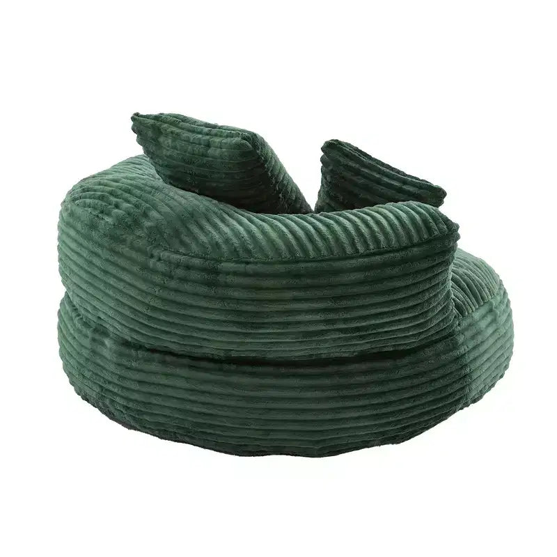 Pouf Divano per Adulti e Bambini, Poltrona Sacco Oversize in Corduroy con 3 Cuscini e Braccioli per Soggiorno e Camera da Letto