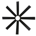 Ventilatore da soffitto nero da 65 pollici a 8 pale con luce LED e telecomando