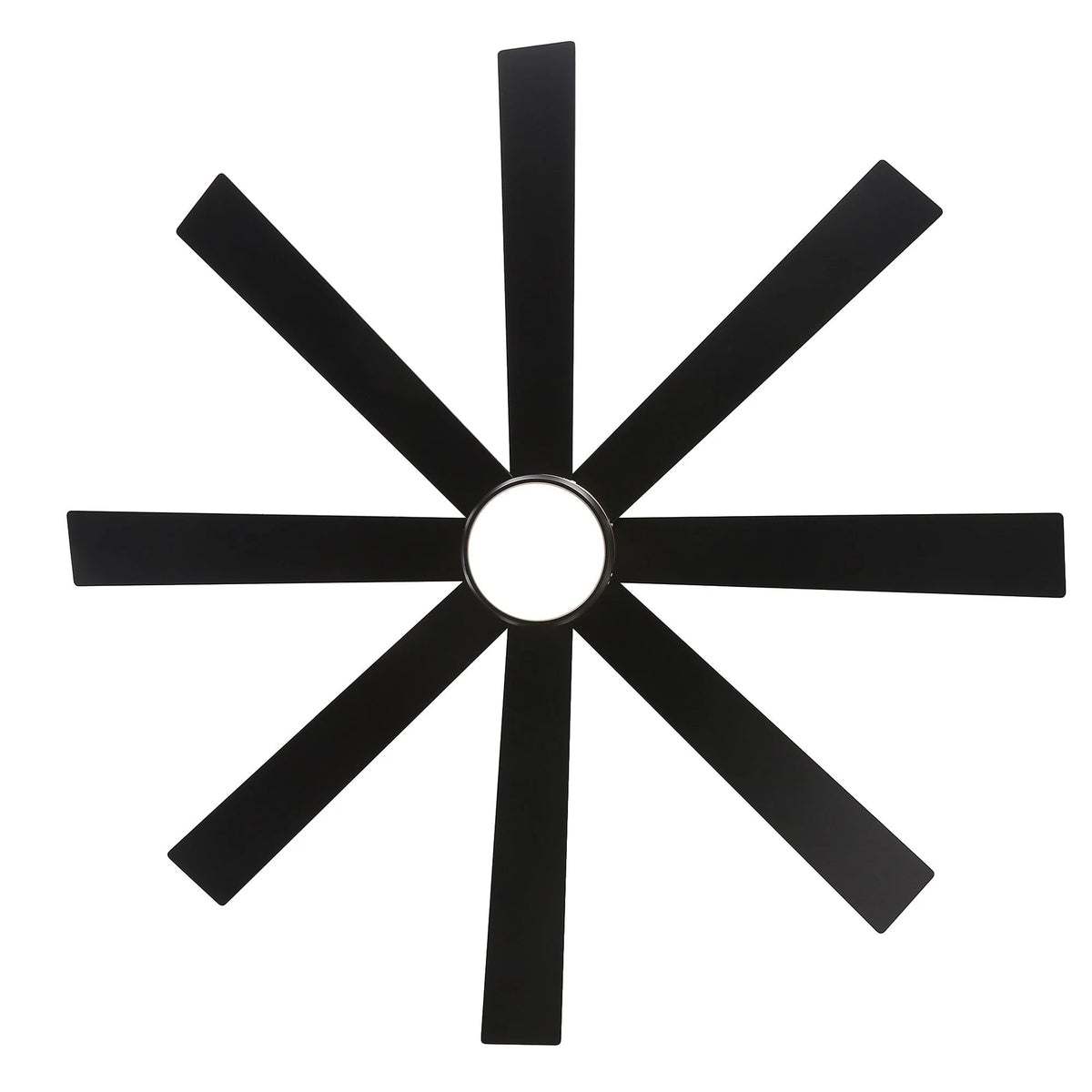 Ventilatore da soffitto nero da 65 pollici a 8 pale con luce LED e telecomando