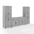 Set di dispensa e credenza Tara 3 pezzi, effetto invecchiato - Crosley