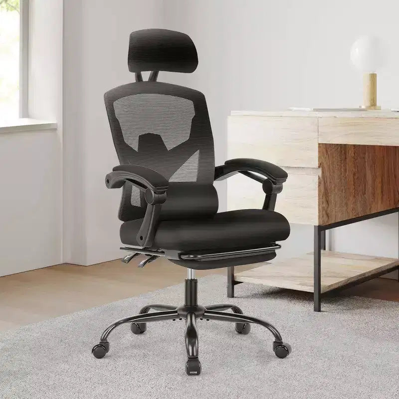 JIONJOY Ergonomic Mesh Gaming Chair with Footrest - 90-135 Recline, Adjustable Lumbar Support & Headrest