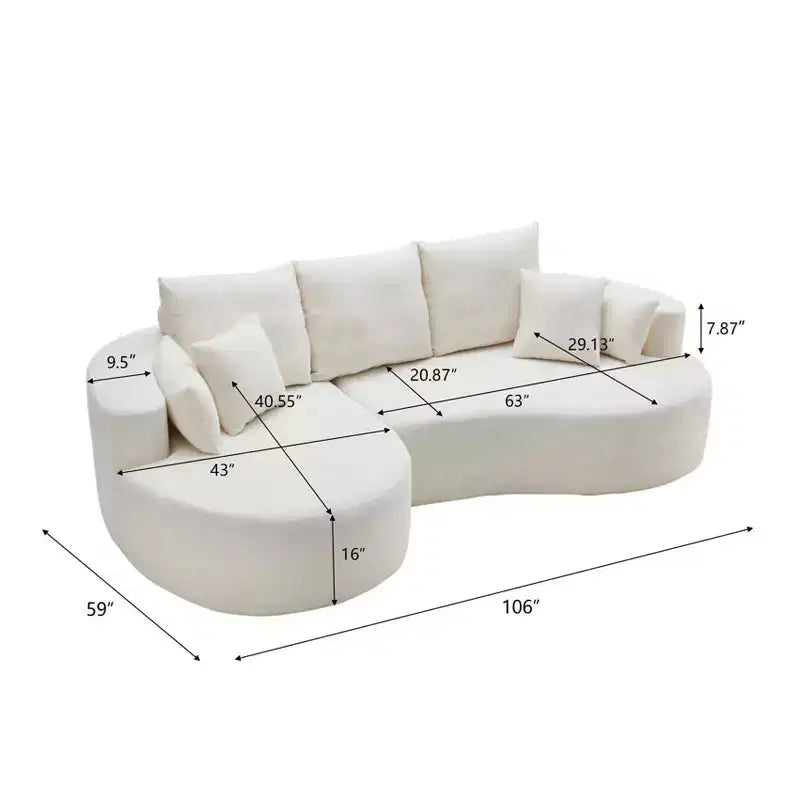 Christopher Knight Home Shamus, canapé d'angle moderne et douillet à 4 places avec 7 coussins