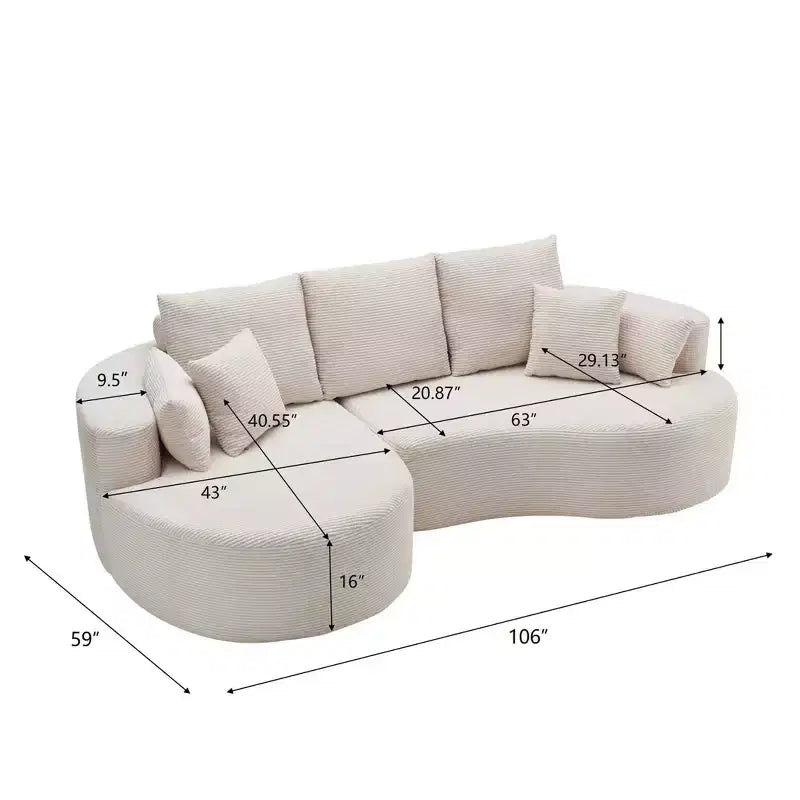 Christopher Knight Home Shamus, canapé d'angle moderne et douillet à 4 places avec 7 coussins