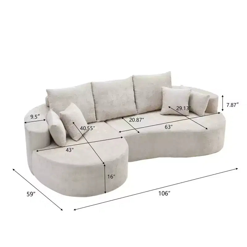 Christopher Knight Home Shamus, canapé d'angle moderne et douillet à 4 places avec 7 coussins