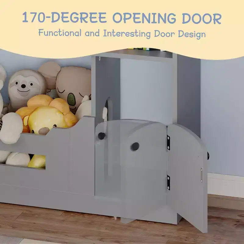 Libreria per bambini, Organizer per giocattoli, Libreria in legno per bambini con luce con sensore di movimento, Libreria a casetta per sala giochi, camera da letto, cameretta, aula