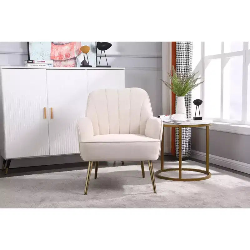 Poltrona moderna in velluto per soggiorno, poltroncina imbottita in stile Mid-Century con gambe in legno dorato per sala lettura o camera da letto