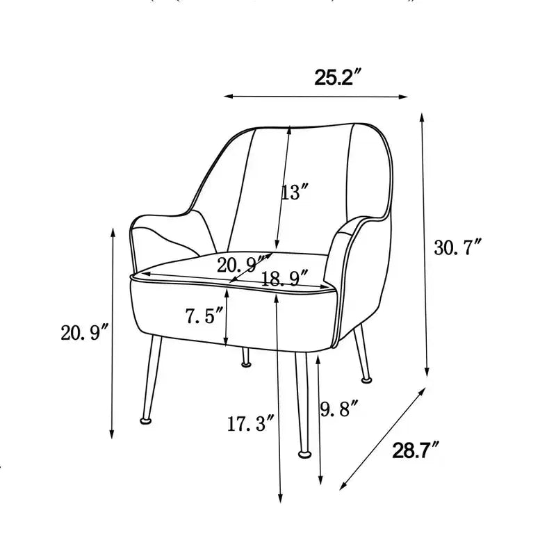 Poltrona moderna in velluto per soggiorno, poltroncina imbottita in stile Mid-Century con gambe in legno dorato per sala lettura o camera da letto
