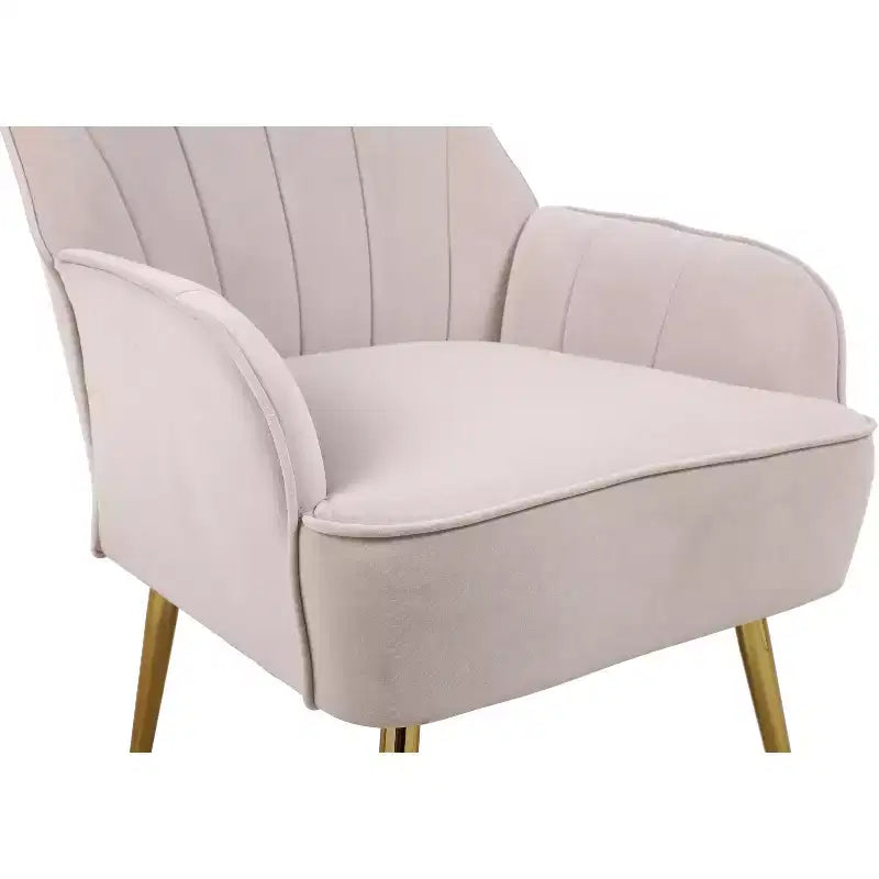 Poltrona moderna in velluto per soggiorno, poltroncina imbottita in stile Mid-Century con gambe in legno dorato per sala lettura o camera da letto
