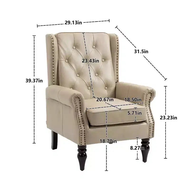 Poltrone d'accento per camera da letto, poltrona moderna con telaio in legno, poltrona lounge con robuste gambe in legno per soggiorno
