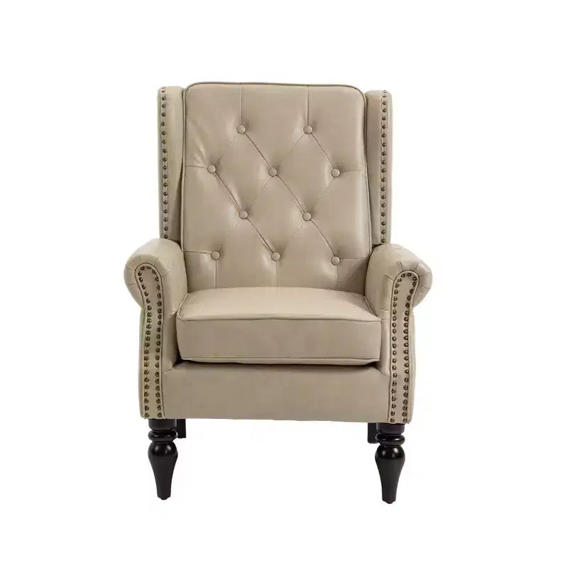 Poltrone d'accento per camera da letto, poltrona moderna con telaio in legno, poltrona lounge con robuste gambe in legno per soggiorno