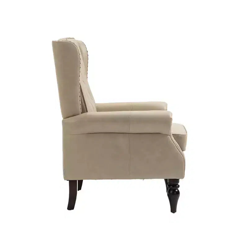 Poltrone d'accento per camera da letto, poltrona moderna con telaio in legno, poltrona lounge con robuste gambe in legno per soggiorno