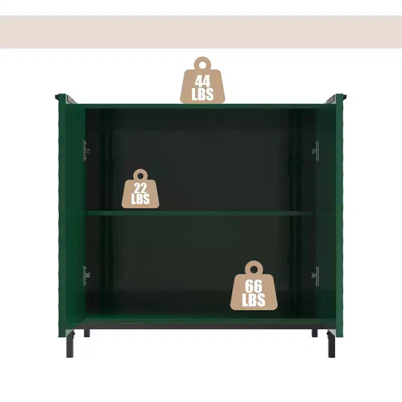 Mobiletto decorativo in legno a 2 ante da 80 cm con 3 ripiani regolabili