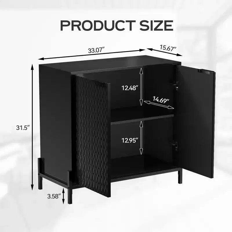 Mobiletto decorativo in legno a 2 ante da 80 cm con 3 ripiani regolabili