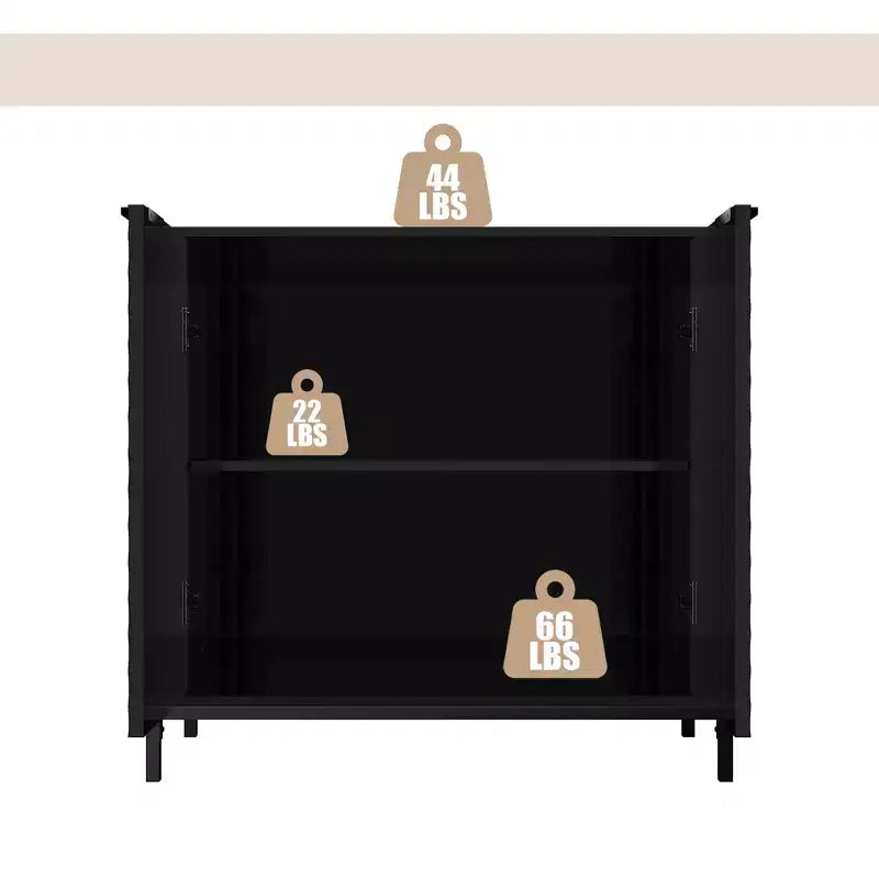 Mobiletto decorativo in legno a 2 ante da 80 cm con 3 ripiani regolabili