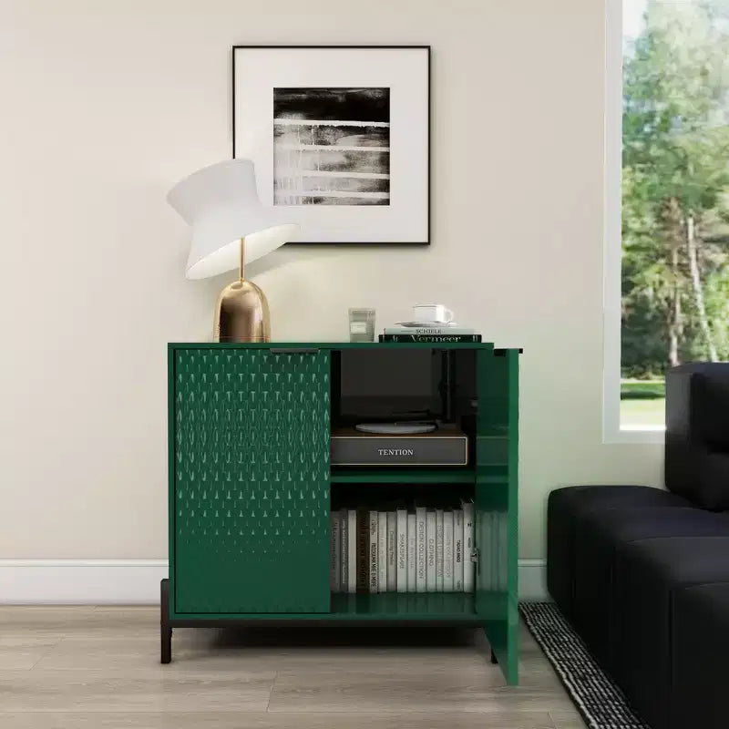 Mobiletto decorativo in legno a 2 ante da 80 cm con 3 ripiani regolabili