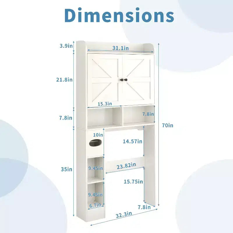 Mobiletto da bagno sopra il WC | Scaffale organizer da bagno con ante scorrevoli, portarotolo di carta igienica