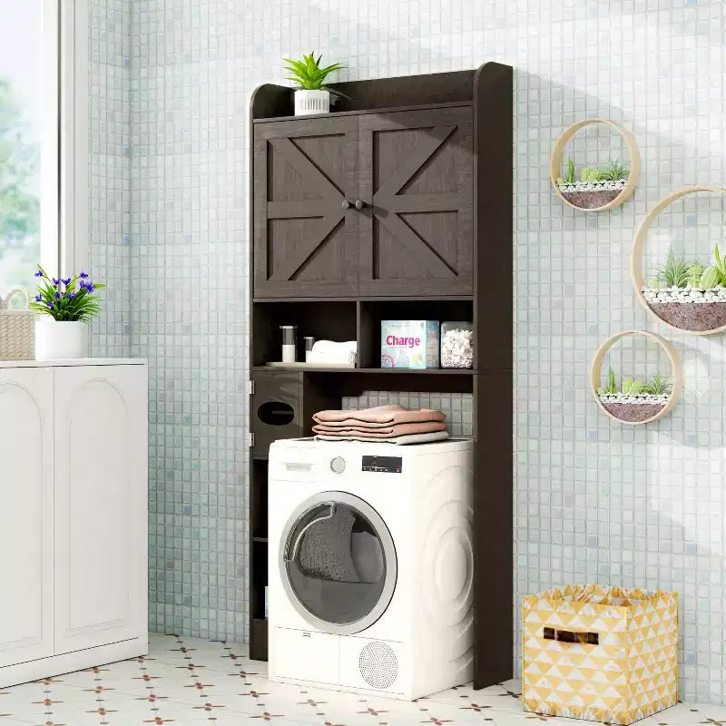 Mobiletto da bagno sopra il WC | Scaffale organizer da bagno con ante scorrevoli, portarotolo di carta igienica