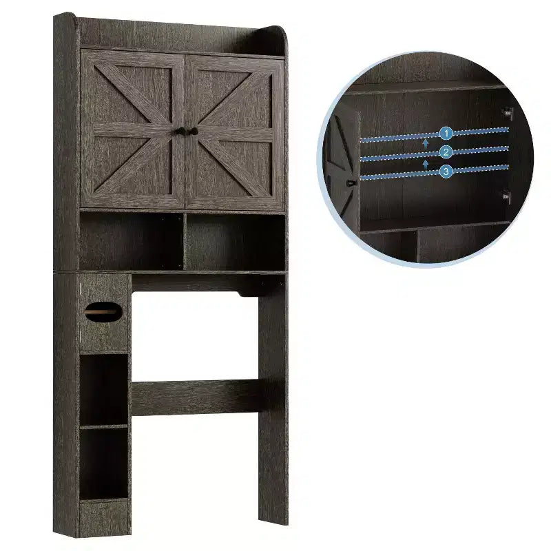 Mobiletto da bagno sopra il WC | Scaffale organizer da bagno con ante scorrevoli, portarotolo di carta igienica