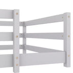 Struttura letto singola/matrimoniale alla francese, letto moderno a piattaforma bassa per bambini con sponde di sicurezza, struttura in legno massello per la cameretta dei bambini
