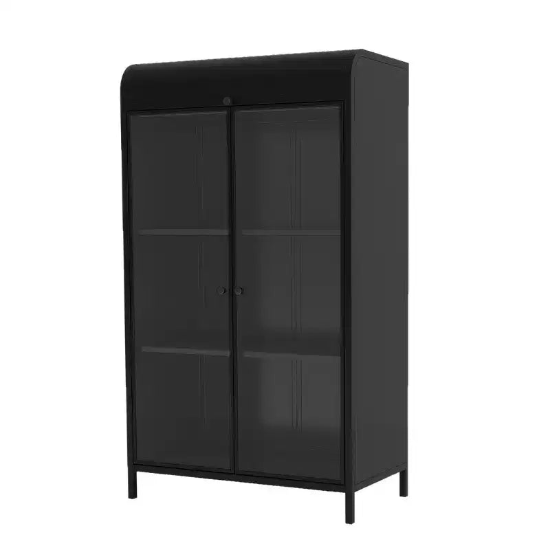 CLIHOME 47.6 Tall Metal Storage Cabinet, 4-Tier Display Cabinet with Open Shelves, Freestanding Steel Sideboard Buffet