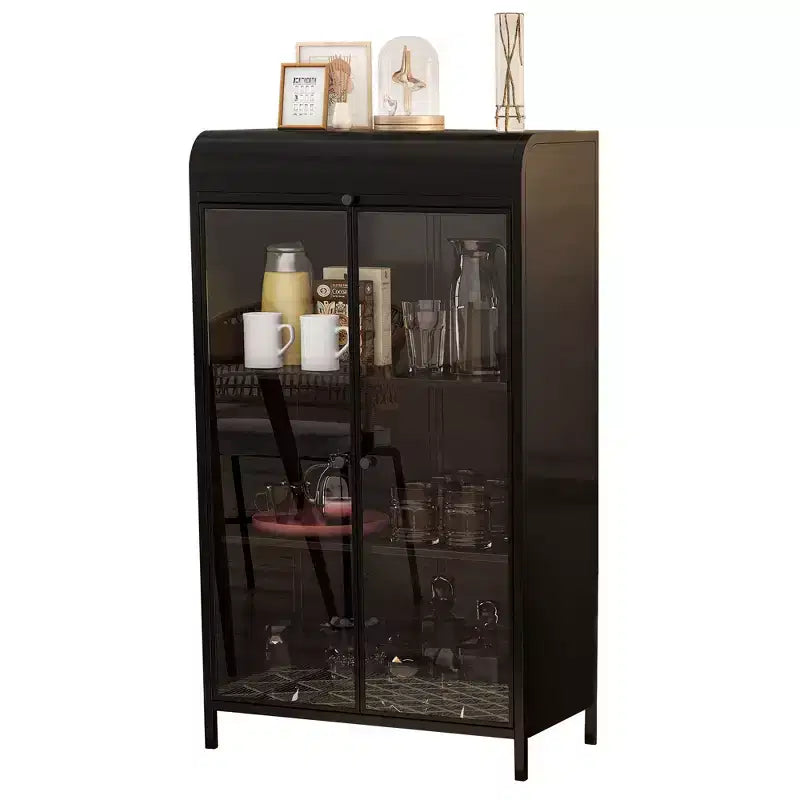 CLIHOME 47.6 Tall Metal Storage Cabinet, 4-Tier Display Cabinet with Open Shelves, Freestanding Steel Sideboard Buffet