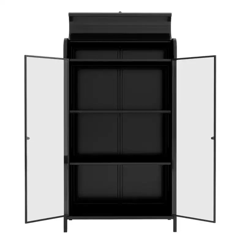 CLIHOME 47.6 Tall Metal Storage Cabinet, 4-Tier Display Cabinet with Open Shelves, Freestanding Steel Sideboard Buffet