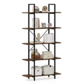 Costway 1/2 PCS 5-Tier Bookshelf 62 Tall Vintage Industrial Bookcase with Open Storage Shelves