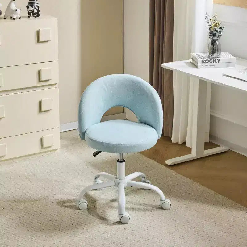 Karl Home |24 W Light yellow Swivel Upholstered Cotton and Linen Office Chair