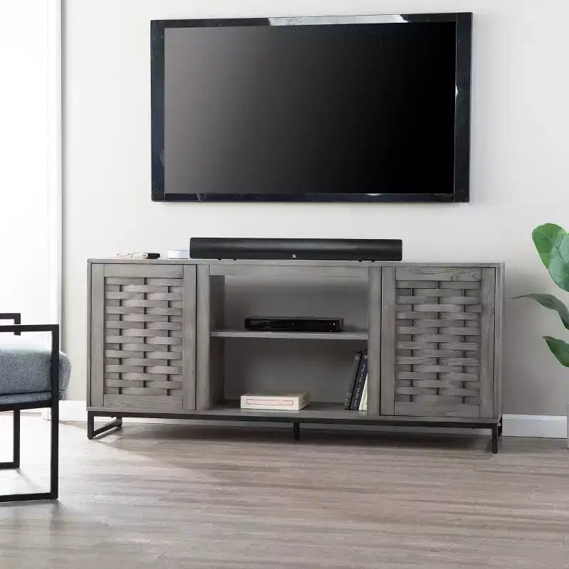 Akehurst TV Stand with Media Storage - Grey - SEI