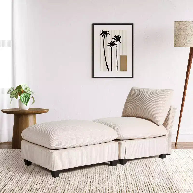 WestinTrends Hearthside 68.5 Corduroy Upholstered Indoor Chaise Lounge Chair