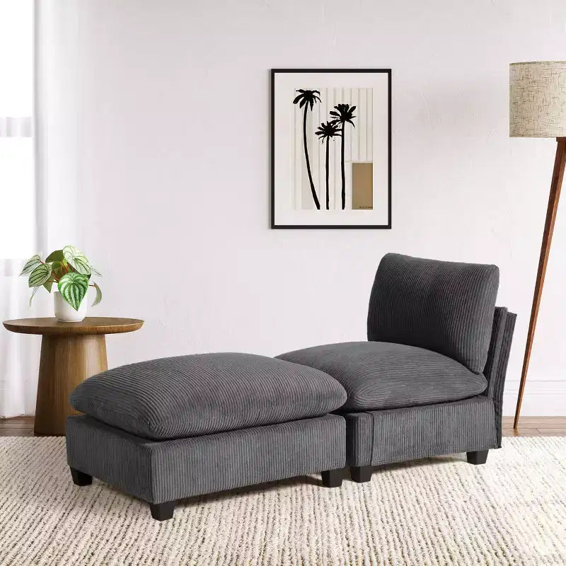 WestinTrends Hearthside 68.5 Corduroy Upholstered Indoor Chaise Lounge Chair